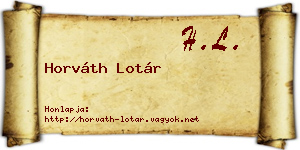 Horváth Lotár névjegykártya
