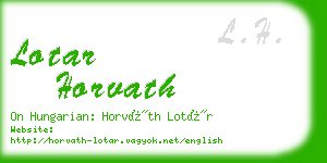 lotar horvath business card
